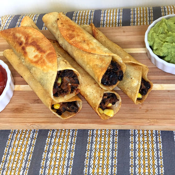 Caribbean Black Bean Flautas